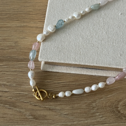 Naszyjnik Pearl Bloom – Perły i Morganit