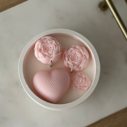 Świeca Sojowa Dekoracyjna – Peony & Love