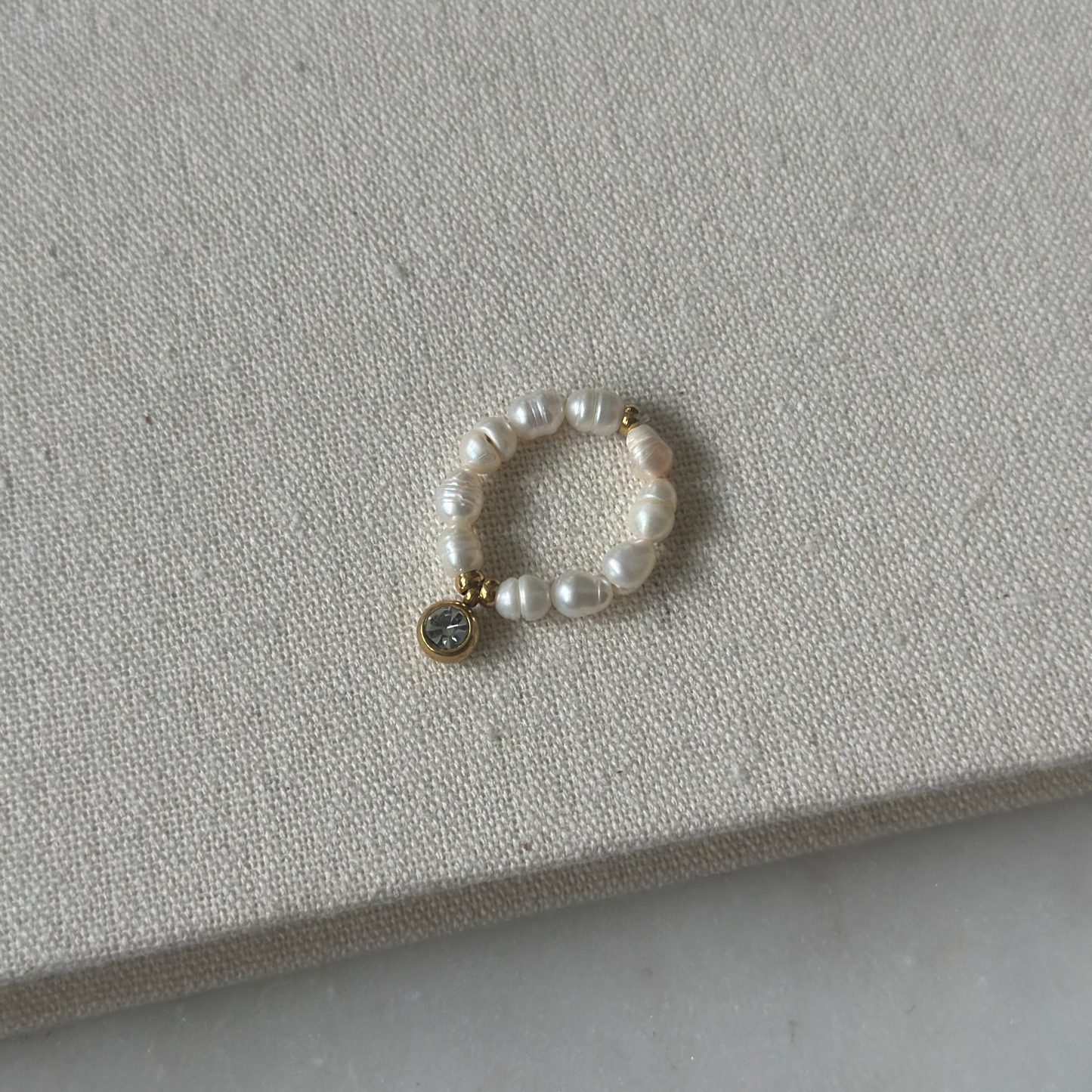 Pierścionek PEARL & CRYSTAL DOT