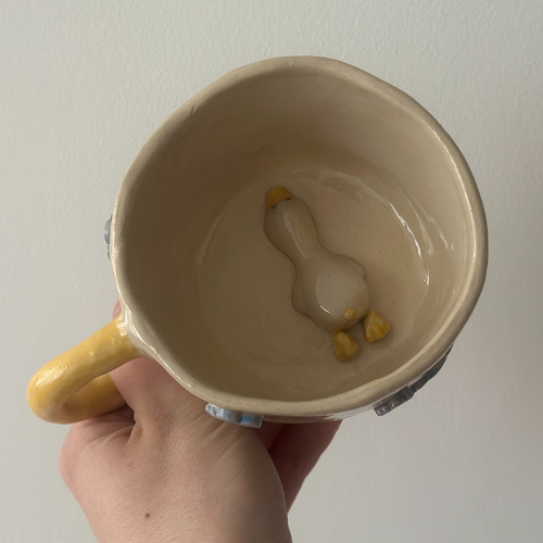 Kubek Ceramiczny z Chmurkami i Gęsiem 250 ml☁️☕