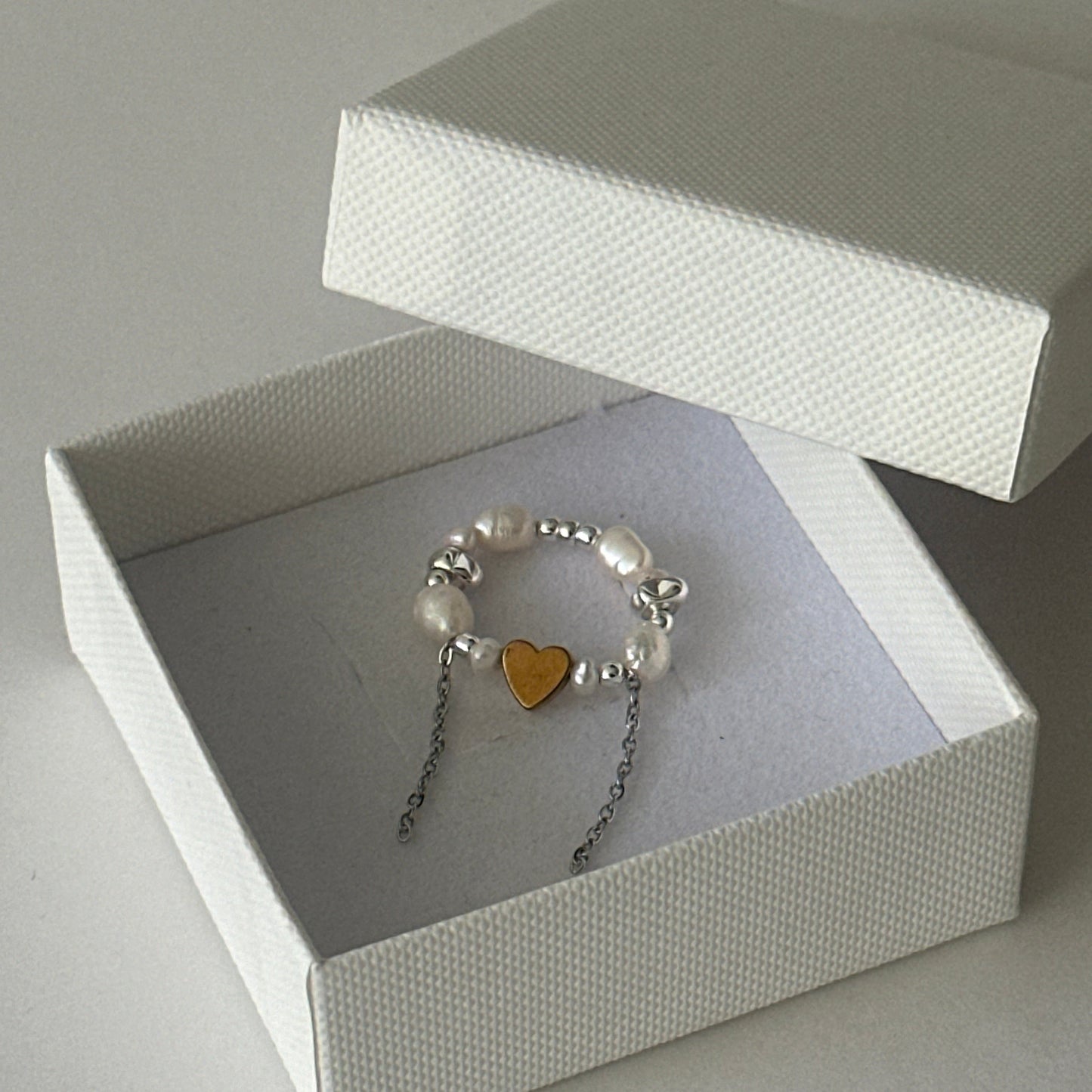 Pierścionek Pearl Heart