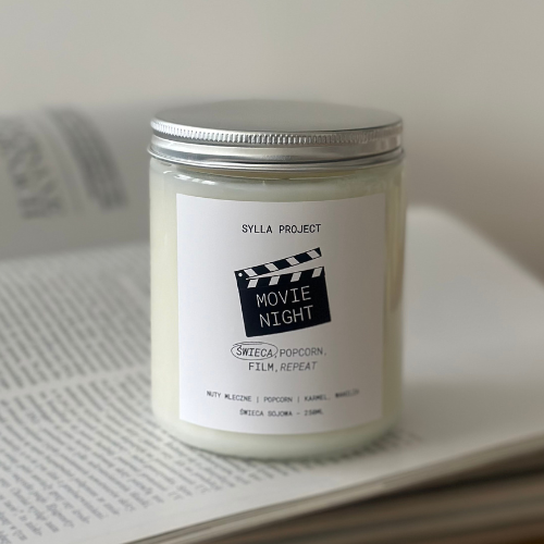 🎬 Movie Night – Świeca Sojowa w Szkle 250 ml