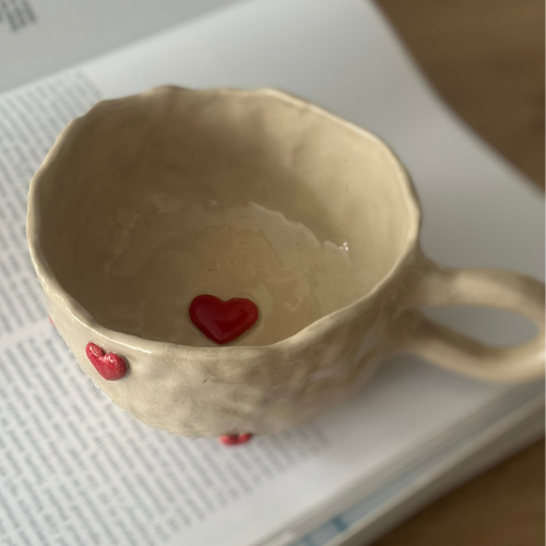 Kubek Ceramiczny z Serduszkami 300 ml ❤️