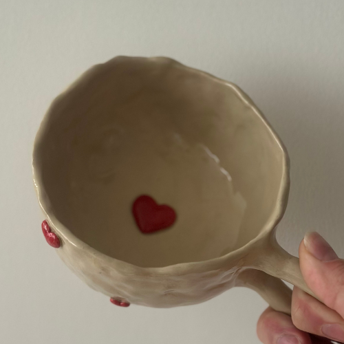 Kubek Ceramiczny z Serduszkami 300 ml ❤️