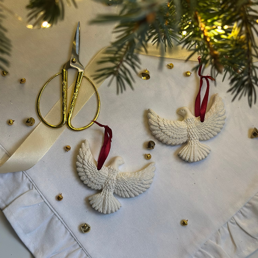 Set of Two Christmas Tree Ornaments – Doves