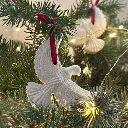 Set of Two Christmas Tree Ornaments – Doves