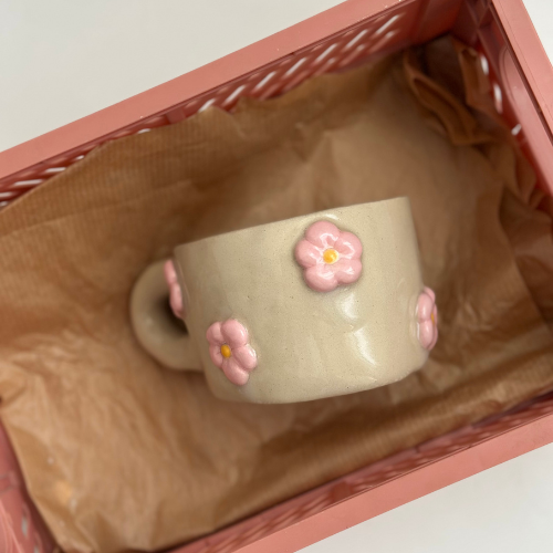 Kubek Ceramiczny - Kwiaty 🌸