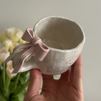 Kubek Ceramiczny z Kokardą Lucky Girl 270 ml 🎀