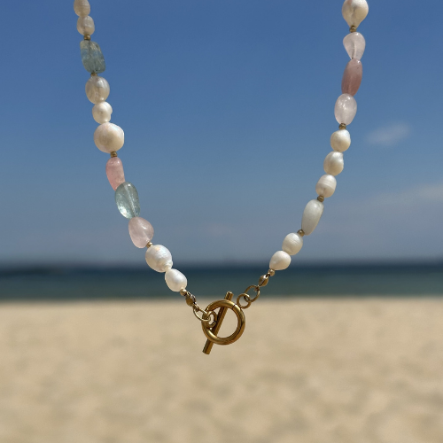 Naszyjnik Pearl Bloom – Perły i Morganit