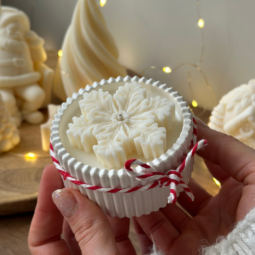 Świeca Sojowa Dekoracyjna – Śnieżynka