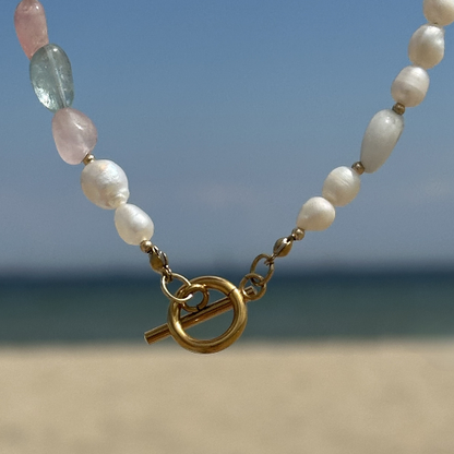 Naszyjnik Pearl Bloom – Perły i Morganit