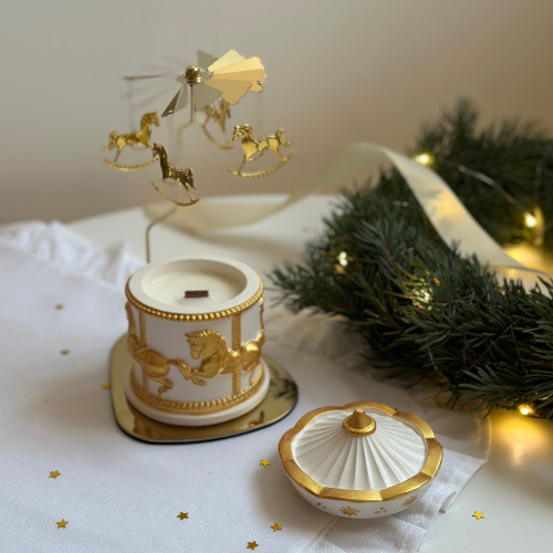 Karuzela Gold - Świeca Sojowa Dekoracyjna