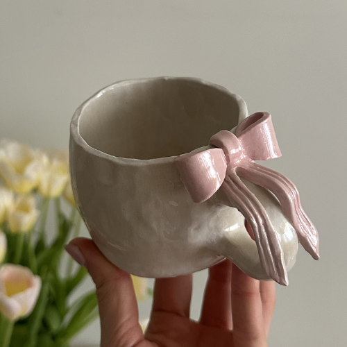 Kubek Ceramiczny z Kokardą Lucky Girl 270 ml 🎀