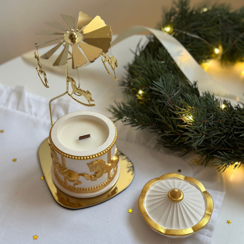 Karuzela Gold - Świeca Sojowa Dekoracyjna