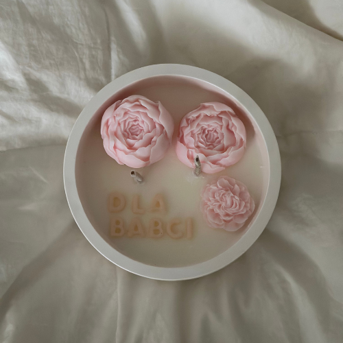 Zestaw świec dla Babci – „Piwonie” & Babcia