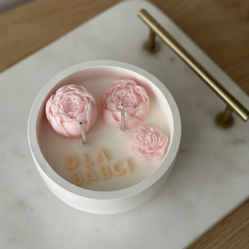 Świeca Sojowa „Piwonie dla Babci”