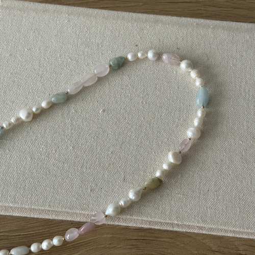Naszyjnik Pearl Bloom – Perły i Morganit