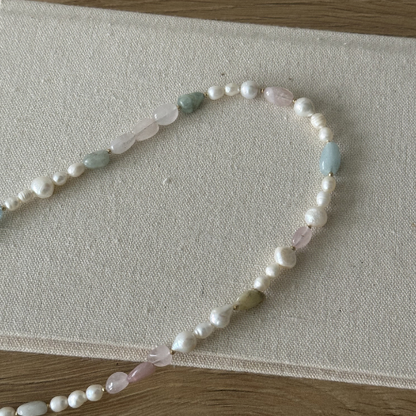 Naszyjnik Pearl Bloom – Perły i Morganit