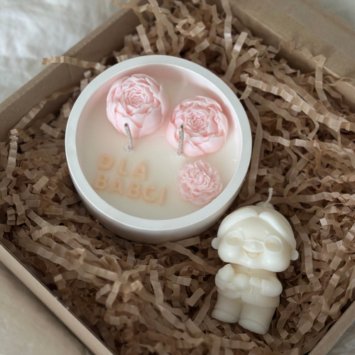 Zestaw świec dla Babci – „Piwonie” & Babcia