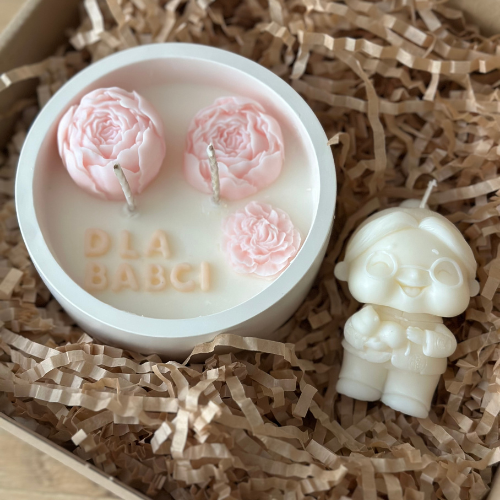 Zestaw świec dla Babci – „Piwonie” & Babcia