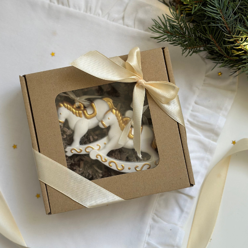 Zestaw Dwóch Zawieszek na Choinkę Koniki | Ozdoba Świąteczna