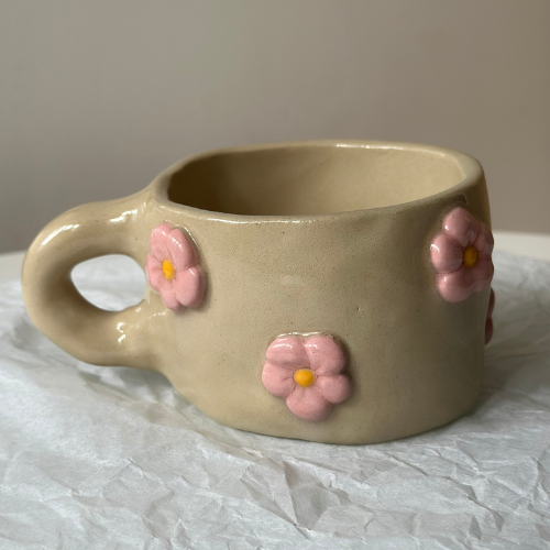 Kubek Ceramiczny - Kwiaty 🌸