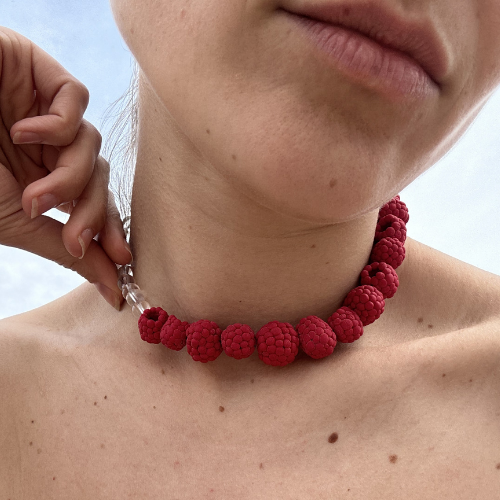 Naszyjnik MALINOWA ROSA 🍓🌸