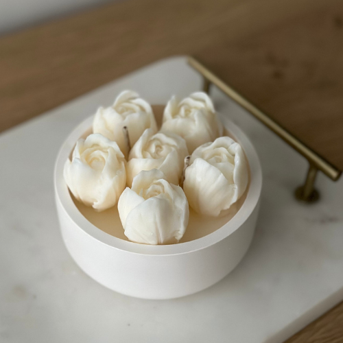 Świeca Sojowa Dekoracyjna – Tulipany