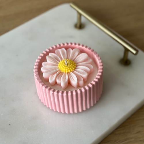 Świeca Sojowa Dekoracyjna - Stokrotka Różowa