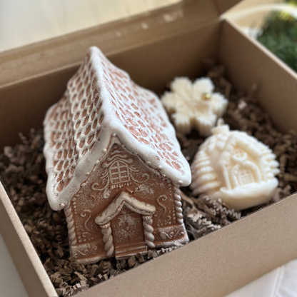 Christmas Gift Set: Gingerbread House, Forest House & Snowflake