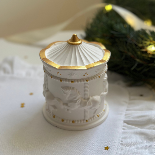 Świeca Sojowa Dekoracyjna - Karuzela Golden Dots