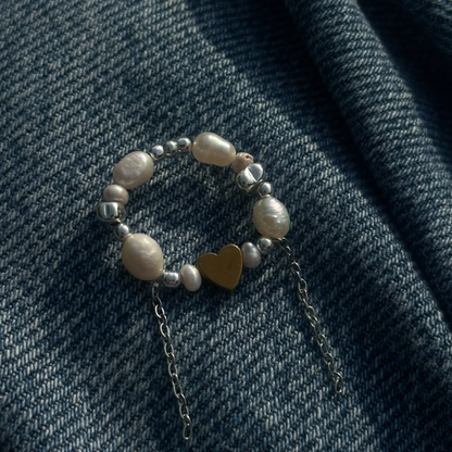 Pierścionek Pearl Heart