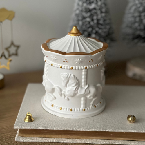 Świeca Sojowa Dekoracyjna - Karuzela Golden Dots