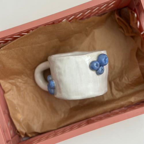 Ceramic Mug with Blueberries
