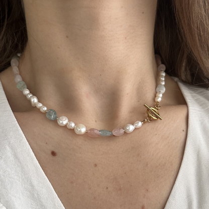 Naszyjnik Pearl Bloom – Perły i Morganit