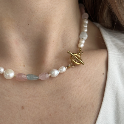 Naszyjnik Pearl Bloom – Perły i Morganit