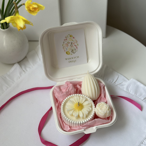 🌼 Zestaw Wielkanocny - Stokrotka & Pisanka Biała 🌼