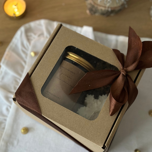 Zestaw Prezentowy Świąteczny: Świeca 250 ml i Świeca Śnieżynka