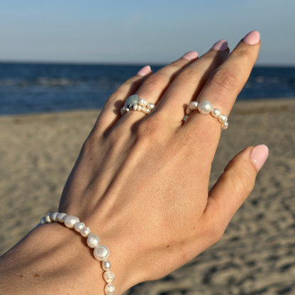 Pierścionek Sea Salt – minimalistyczny pierścionek z pereł