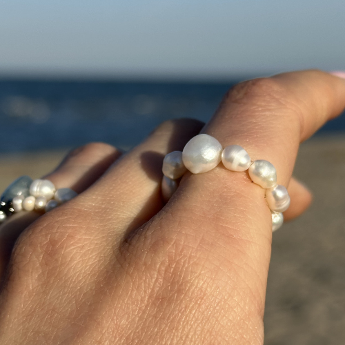 Pierścionek Sea Salt – minimalistyczny pierścionek z pereł