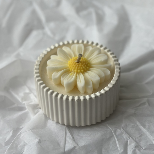 Świeca Sojowa Dekoracyjna - Stokrotka Biała