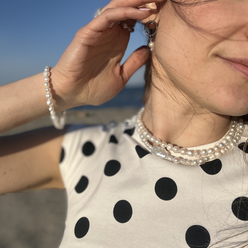 Naszyjnik z Pereł Sea Salt – minimalistyczny naszyjnik z perłą barokową