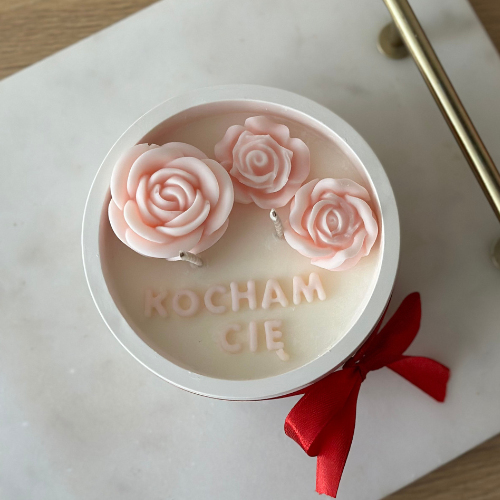 Świeca Sojowa „Kocham Cię” - Róże