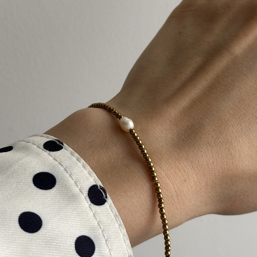 Bransoletka Solé – Hematyt i Delikatna Perła