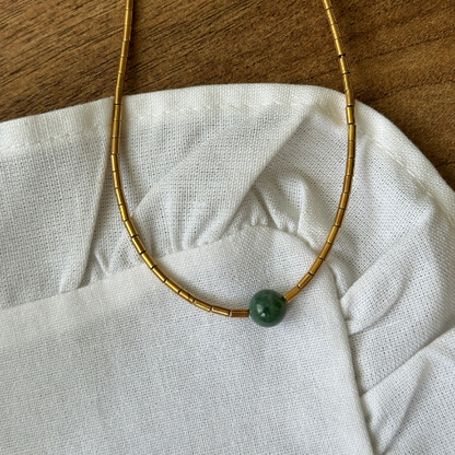 Naszyjnik GREEN EYE GOLD LINE - Zielone Oczy