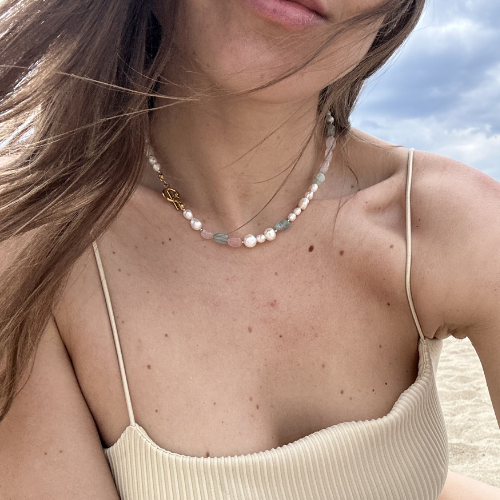 Naszyjnik Pearl Bloom – Perły i Morganit