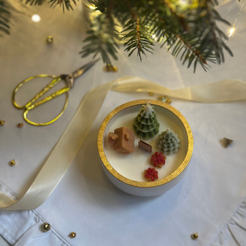 Świeca Sojowa Dekoracyjna Świąteczna - Zimowy Las🎄