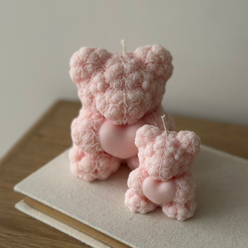 Zestaw Teddy Bear Pink - Świeca Sojowa