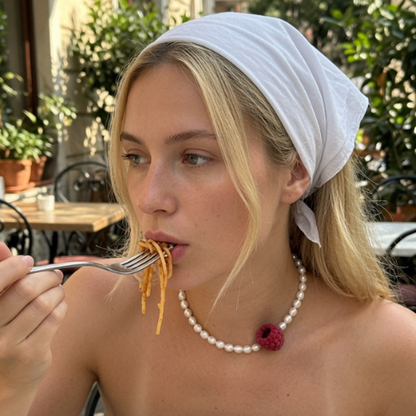 Raspberry & Pearl Necklace