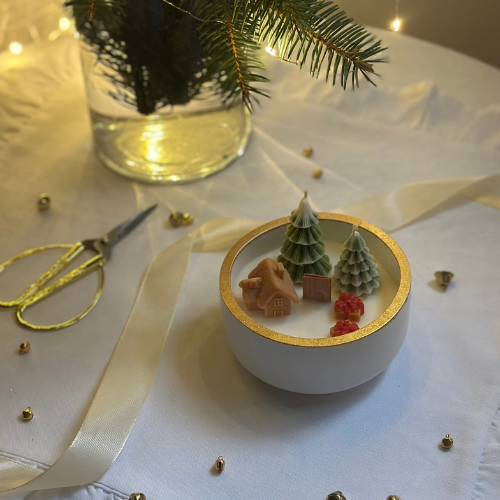 Świeca Sojowa Dekoracyjna Świąteczna - Zimowy Las🎄
